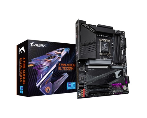 Материнская плата Z790 AORUS ELITE DDR4, Socket 1700, Intel®Z790, 4xDDR4-3200, HDMI, 3xPCI-Ex16, 6xSATA3(RAID 0/1/5/10), 5xM.2, 8Ch Audio, 1x2.5GbLan, (4+4)xUSB2.0, (5+2)xUSB3.2, (1+1)xUSB3.2 Type-C™, ATX, RTL,