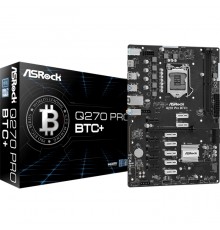 Материнская плата Q270 PRO BTC+, Socket 1151, Intel®Q270, 2xDDR4-2400, HDMI, 1xPCI-Ex16, 12xPCI-Ex1, 4xSATA3, 1xM.2, GLan, (4+2)xUSB2.0, (2+2)xUSB3.0, 2xPS/2, ATX, RTL  (935473)                                                                         