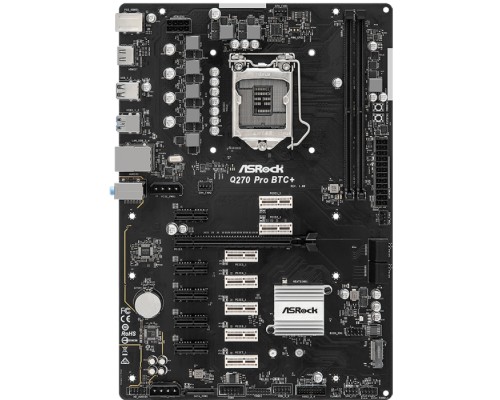 Материнская плата Q270 PRO BTC+, Socket 1151, Intel®Q270, 2xDDR4-2400, HDMI, 1xPCI-Ex16, 12xPCI-Ex1, 4xSATA3, 1xM.2, GLan, (4+2)xUSB2.0, (2+2)xUSB3.0, 2xPS/2, ATX, RTL  (935473)