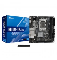 Материнская плата H610M-ITX/AC, Socket 1700, Intel®H610, 2xDDR4-3200, HDMI+DP, 1xPCI-Ex16, 4xSATA3, 1xM.2, 8 Ch Audio, 1xGLan, WiFi, (2+2)xUSB2.0, (2+2)xUSB3.2, 1xPS/2, Mini-ITX, RTL,  (936951)                                                         