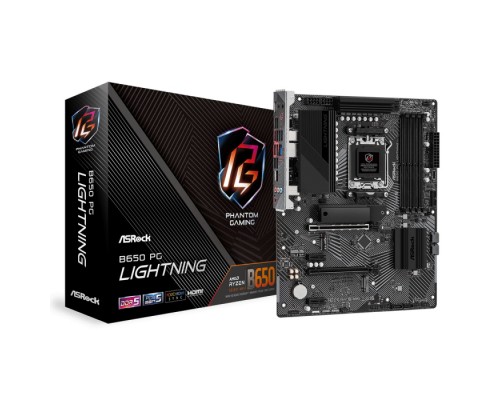 Материнская плата B650 PG LIGHTNING, Socket AM5, AMD B650, 4xDDR5-5200, HDMI, 2xPCI-Ex16, 2xPCI-Ex1, 4xSATA3(RAID 0/1/10), 3xM.2, 8 Ch Audio, 1x2.5GLan, (4+4)xUSB2.0, (7+2)xUSB3.2, (1+1)xUSB3.2 Type-C™, ATX, RTL,  (940910)