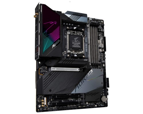 Материнская плата B650E AORUS MASTER, Socket AM5, AMD B650, 4xDDR5-5200, HDMI, 3xPCI-Ex16, 4xSATA3(RAID 0/1/10), 4xM.2, 8 Ch Audio, 2.5GLan, WiFi, (4+4)xUSB2.0, (8+2)xUSB3.2, (1+1)xUSB3.2 Type-C™, ATX, RTL  (848989)