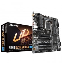 Материнская плата B660 DS3H AX DDR4, Socket 1700, Intel®B660, 4xDDR4-3200, HDMI+DP, 5xPCI-Ex16, 4xSATA3(RAID 0/1/5/10), 2xM.2, 8Ch Audio, GLan, WiFi, (4+4)xUSB2.0, (1+2)xUSB3.2, (1+1)xUSB3.2 Type-C™, 1xPS/2, ATX, RTL  (833381)                        