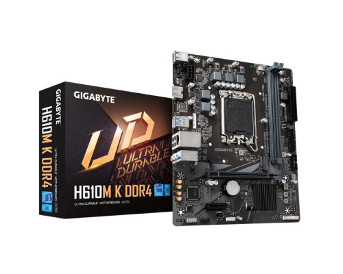 Материнская плата H610M K DDR4, RTL Socket 1700, Intel®H610, 2xDDR4-3200, HDMI, 1xPCI-Ex16, 1xPCI-Ex1, 2xSATA3(RAID 0/1/5/10), 1xM.2, 8Ch Audio, GLan, (4+2)xUSB2.0, (2+2)xUSB3.2, mATX, RTL