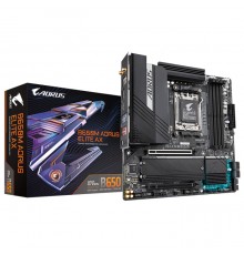 Материнская плата B650M AORUS ELITE AX, Socket AM5, AMD B650, 4xDDR5-5200, HDMI+DP, 2xPCI-Ex16, 4xSATA3(RAID 0/1/10), 2xM.2, 8 Ch Audio, 2.5GLan, WiFi, (4+4)xUSB2.0, (7+2)xUSB3.2, (1+1)xUSB3.2 Type-C™, mATX, RTL  (849399)                             