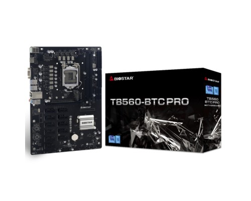 Материнская плата TB560-BTC PRO, Socket 1200, Intel®B560, 2xDDR4-2933, D-SUB+HDMI, 1xPCI-Ex16, 11xPCI-E16x1, 4xSATA3, 1xM.2, 8 Ch Audio, GLan, (2+4)xUSB2.0, (4+2)xUSB3.1, 2xPS/2, ATX, RTL   (685918)