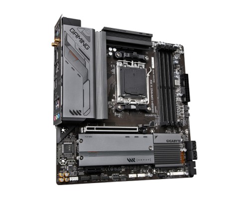 Материнская плата B650M GAMING X AX, Socket AM5, AMD B650, 4xDDR5-5200, HDMI+DP+DP, 1xPCI-Ex16, 1xPCI-Ex1, 4xSATA3(RAID 0/1/10), 2xM.2, 8 Ch Audio, 2.5GLan, WiFi, (4+4)xUSB2.0, (3+2)xUSB3.2, (1+1)xUSB3.2 Type-C™, 1xPS/2, mATX, RTL  (849993)