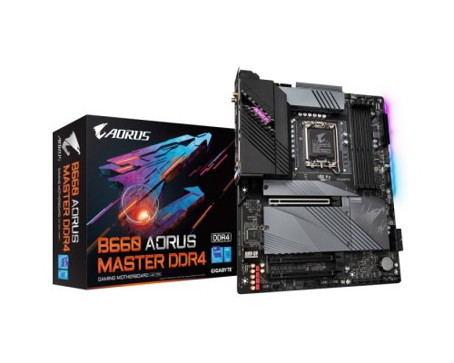 Материнская плата B660 AORUS MASTER DDR4, Socket 1700, Intel®B660, 4xDDR4-3200, HDMI+DP, 3xPCI-Ex16, 4xSATA3(RAID 0/1/5/10), 3xM.2, 8Ch Audio, 2,5GbLan, WiFi, (4+4)xUSB2.0, (5+2)xUSB3.2, (1+1)xUSB3.2 Type-C™, ATX, RTL  (829988)