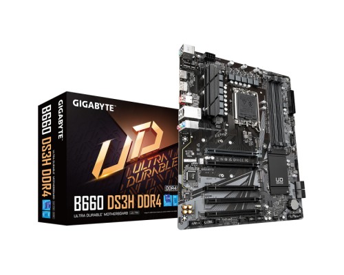 Материнская плата B660 DS3H DDR4, Socket 1700, Intel®B660, 4xDDR4-3200, HDMI+DP, 5xPCI-Ex16, 4xSATA3(RAID 0/1/5/10), 2xM.2, 8Ch Audio, GLan, (4+4)xUSB2.0, (1+2)xUSB3.2, (1+1)xUSB3.2 Type-C™, 1xPS/2, ATX, RTL  (834999)