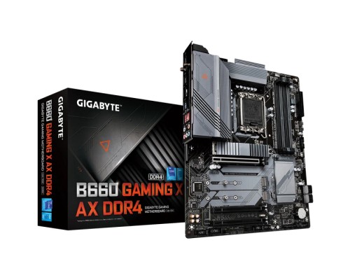 Материнская плата B660 GAMING X AX DDR4, Socket 1700, Intel®B660, 4xDDR4-3200, HDMI+DP, 3xPCI-Ex16, 4xSATA3(RAID 0/1/5/10), 3xM.2, 8Ch Audio, 2,5GbLan, WiFi, (4+4)xUSB2.0, (4+2)xUSB3.2, (0+1)xUSB3.2 Type-C™, ATX, RTL  (835880)