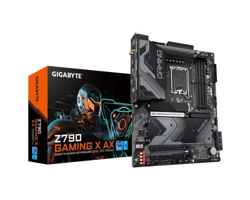 Материнская плата Z790 GAMING X AX, Socket 1700, Intel®Z790, 4xDDR5-4800, HDMI+DP, 3xPCI-Ex16, 6xSATA3(RAID 0/1/5/10), 4xM.2, 8Ch Audio, 1x2.5GbLan, WiFi, (4+4)xUSB2.0, (5+2)xUSB3.2, (1+1)xUSB3.2 Type-C™, ATX, RTL  (850296)