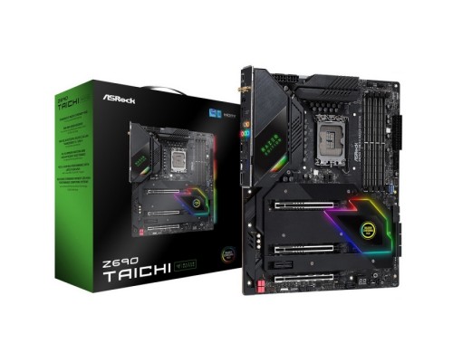 Материнская плата Z690 Taichi Razer Edition, Socket 1700, Intel®Z690, 4xDDR5-4400, HDMI, 3xPCI-Ex16, 1xPCI-Ex1, 7xSATA3 (RAID 0/1/5/10), 3xM.2, 8 Ch Audio, 1xGLan, 1x2.5GLan, WiFi, (0+3)xUSB2.0, (6+4)xUSB3.2, (2+1)xUSB3.2 Type-C™, ATX, RTL  (93644