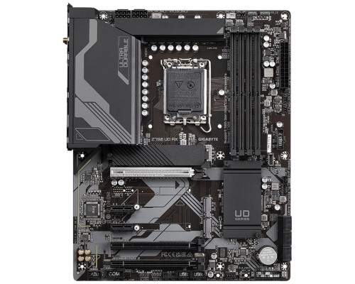 Материнская плата Z790 UD AX, Socket 1700, Intel®Z790, 4xDDR5-4800, HDMI+DP, 3xPCI-Ex16, 2xPCI-Ex1, 6xSATA3(RAID 0/1/5/10), 3xM.2, 8Ch Audio, 2,5GbLan, WiFi, (4+4)xUSB2.0, (5+2)xUSB3.2, (1+1)xUSB3.2 Type-C™, 1xPS/2, ATX, RTL