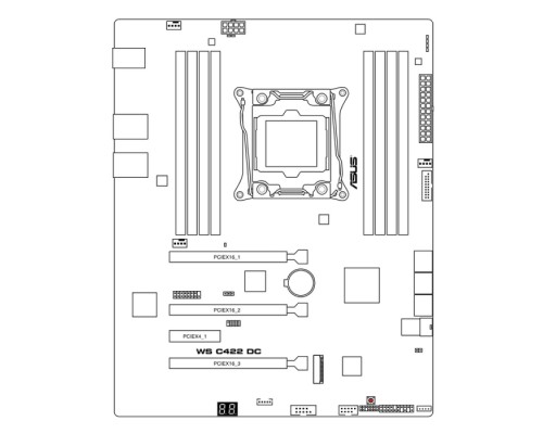 Материнская плата WS C422 DC /R1.03/LGA-2066,ATX,8DIMM,5PCIE (90SB08J0-M0XBN1)