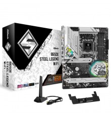 Материнская плата B650E STEEL LEGEND WIFI, Socket AM5, AMD B650, 4xDDR5-5200, HDMI+DP, 2xPCI-Ex16, 2xSATA3(RAID 0/1/10), 3xM.2, 8 Ch Audio, 1x2.5GLan, WiFi, (2+4)xUSB2.0, (5+4)xUSB3.2, (1+1)xUSB3.2 Type-C™, ATX, RTL,  (940866)                        