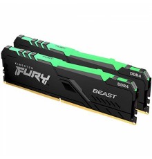 Оперативная память 32GB Kingston DDR4 2666 DIMM FURY Beast Black RGB Gaming Memory KF426C16BBAK2/32 Non-ECC, CL16, 1.2V, 2Gx8 Кит 2х16, RTLK (319590)                                                                                                     