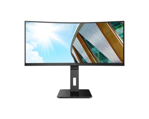 Монитор 34 AOC CU34P2C Black (VA, 3440x1440, HDMI+DP, 1 ms, 178°/178°, 300 cd/m, 50M:1 (3000:1), MM, Curved) (110105)