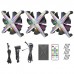 Вентилятор в корпус X12-SET-GY XTREME X12 KIT Adjustable RGB (20LED) 12v 1200rpm PH2.0-5Pin GREY RTL  (872469)