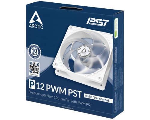 Вентилятор корпусной ARCTIC P12 PWM PST (white/transparent)- retail (ACFAN00132A)