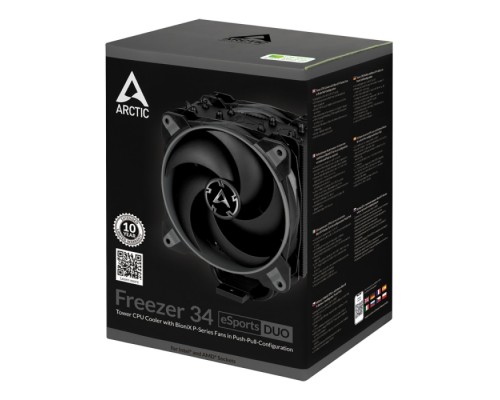 Вентилятор для процессора Arctic Freezer 34 eSports DUO - Grey 1150-56,2066, 2011-v3 (SQUARE ILM) , Ryzen (AM4)  RET  (ACFRE00075A) (702249)