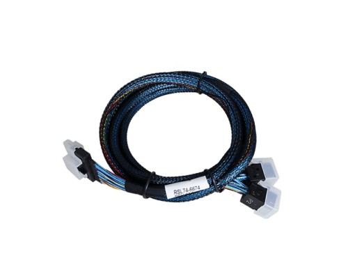 Кабель 26II-5443-1M00 Slimline SASx8 (SFF8654) -to- 2 SAS HD x4 (SFF8643  SAS Connections), 1M, (аналог Broadcom 05-60003-00)