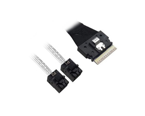 Кабель ACD-60002-JP Slimline SASx8 (SFF8654) -to- 2 SAS HD (White) x4 (SFF8643 (NVMe Connection), for SupewrMicro backplanes, 1M, (аналог Broadcom 05-60002-00)