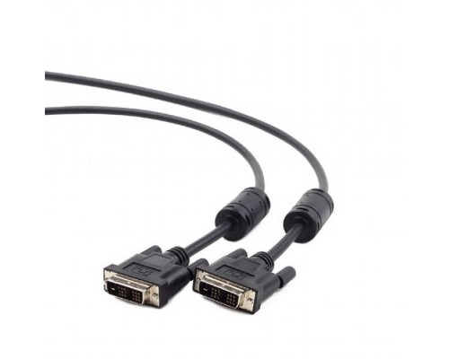 Кабель DVI-D single link Cablexpert CC-DVI-BK-6, 19M/19M, 1.8м, черный, экран, феррит.кольца, пакет  (081535)