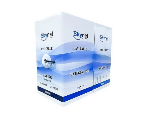 Кабель SkyNet CSP-FTP-4-CU-OUT Premium FTP outdoor 4x2x0,51, медный, FLUKE TEST, кат.5e, однож., 305 м, box, черный  (207315)