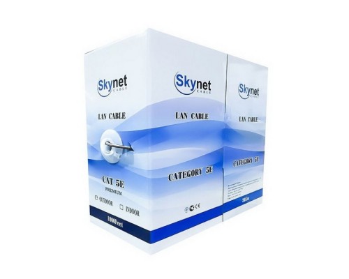 Кабель SkyNet CSS-UTP-4-CU Standart UTP indoor 4x2x0,48, медный, FLUKE TEST, кат.5e, однож., 305 м, box, серый  (207391)