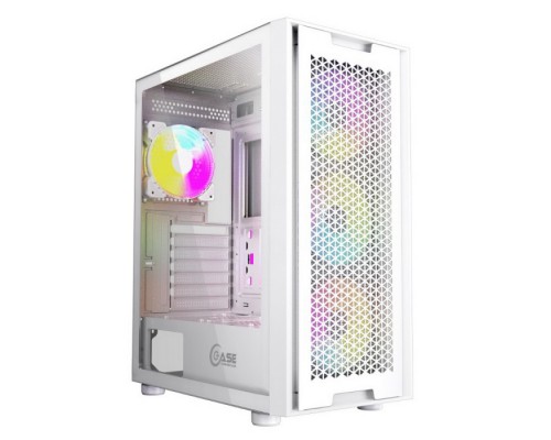 Корпус Powercase Alisio X4W, Tempered Glass, 4x 120mm 5-color fan, белый, ATX  (CAXW-L4) CAXW-L4