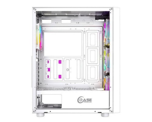 Корпус Powercase Alisio X4W, Tempered Glass, 4x 120mm 5-color fan, белый, ATX  (CAXW-L4) CAXW-L4