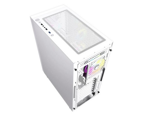 Корпус Powercase Alisio X4W, Tempered Glass, 4x 120mm 5-color fan, белый, ATX  (CAXW-L4) CAXW-L4