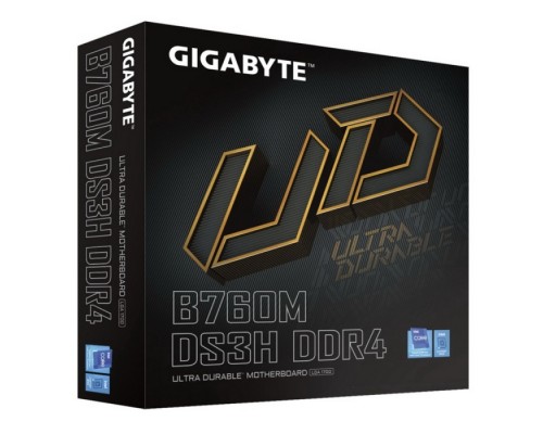 Материнская плата B760M DS3H DDR4, Socket 1700, Intel®B760, 4xDDR4-3200, D-SUB+HDMI+DP+DP, 1xPCI-Ex16, 2xPCI-Ex1, 4xSATA3(RAID 0/1/5/10), 2xM.2, 8Ch Audio, 2,5GbLan, (2+4)xUSB2.0, (3+2)xUSB3.2, (1+0)xUSB3.2 Type-C™, mATX, RTL