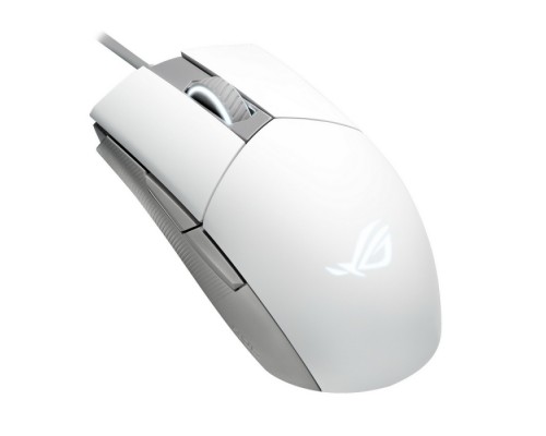 Мышь ASUS ROG Strix Impact II Moonlight White 90MP02C0-BMUA00 оптическая, проводная, 6200 dpi, USB, RGB подсветка, белая