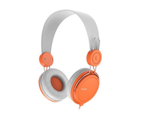 Наушники Audio series-Wired headphone HV-H2198d Grey+Orange