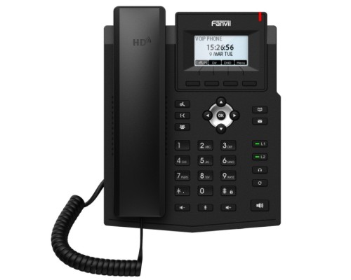 Телефон IP Fanvil ,телефон 2 линии, 2.3” ч/б экран с подсветкой, HD, Opus, 10/100 Мбит/c,Poe