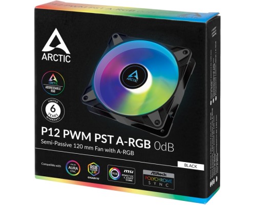 Вентилятор корпусной ARCTIC P12 PWM PST A-RGB 0dB (Black) - retail (ACFAN00231A) (703154)