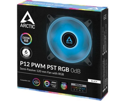 Вентилятор корпусной ARCTIC P12 PWM PST RGB 0dB (Black) - retail (ACFAN00186A) (703147) Вентилятор корпусной ARCTIC P12 PWM PST RGB 0dB (Black) - retail (ACFAN00186A) (703147)