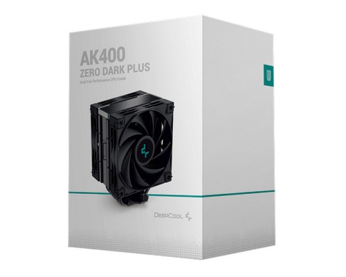 Кулер AK400 ZERO DARK PLUS (Height 155mm, 6mm x 4pcs, Fan 120mm x 2, 500~1650RPM ±10%, < 28 dB(A), 4-pin PWM, TDP 220W, Al+Cu, Screw, Socket AMD AM5/AM4, Intel LGA1700/1200/115x) (727798)