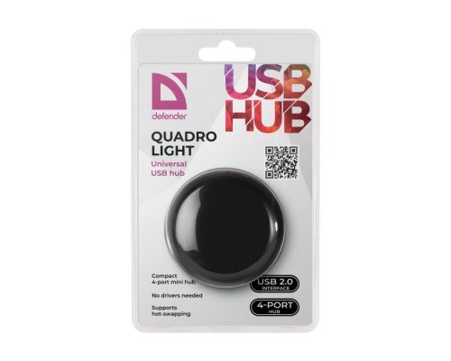 Универсальный USB разветвитель Quadro Light USB 2.0, 4 порта DEFENDER (832014)