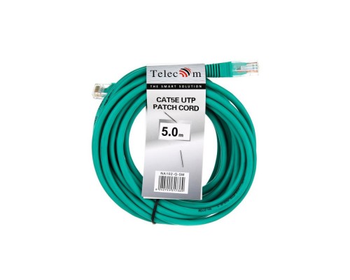 Кабель PATCH CAT5E UTP 5M GREEN NA102-G-5M TELECOM