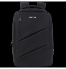 Рюкзак для ноутбука CANYON BPE-5, Laptop backpack for 15.6 inch, Product spec/size(mm): 400MM x300MM x 120MM(+60MM),Black, EXTERIOR materials:100% Polyester, Inner materials:100% Polyestermax weight (KGS): 12kg                                        