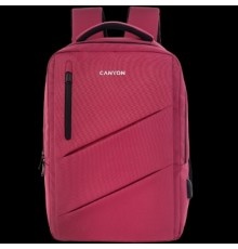 Рюкзак для ноутбука CANYON BPE-5, Laptop backpack for 15.6 inch, Product spec/size(mm): 400MM x300MM x 120MM(+60MM), Red, EXTERIOR materials:100% Polyester, Inner materials:100% Polyestermax weight (KGS): 12kgs                                        