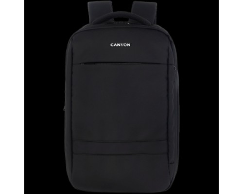 Рюкзак для ноутбука CANYON BPL-5, Laptop backpack for 15.6 inch, Product spec/size(mm): 440MM x300MM x 170MM, Black, EXTERIOR materials:100% Polyester, Inner materials:100% Polyester, max weight (KGS): 12kgs