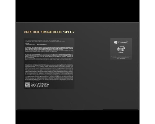 Ноутбук Prestigio SmartBook 141 C6, 14.1`(1366*768) TN, Windows 10 Pro, up to 2.2GHz DC AMD A4-9120e, 4/128GB, BT 4.2, WiFi, USB 3.0, USB 2.0, USB-C, HDD 2.5` slot, MicroSD card slot, mini HDMI, 0.3MP cam, EN+RU kbd, 7.4V@5000mAh bat, Dark grey.