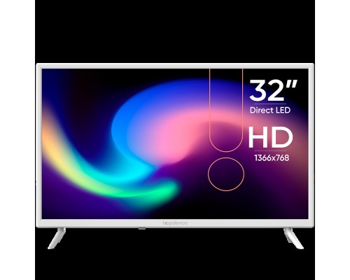 Телевизор Topdevice, 32''DLED TV,Digital TV,WHITE COLOR,TWO LEGS,P3 STAND,MSD3663, DVB-T/C/T2/S2,WITH CI SLOT,CI+,Innolux180±20 brightness,DVB-T/C/T2/S2,USB,Hotel function,H.265,Dolby,AC-3,PAL/SECAM,BG/DK/ I/NICAM,EN,RU(default),AC100-240V;50/60Hz