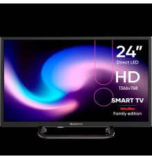 Телевизор Topdevice, 24''DLED TV,Digital Smart TV,U base,MT9256,DVB-T/C/T2/S2,with CI SLOT,CI+,Innolux180±20 brightness,Android11 1G+8G with Wildred launcher,DVB-T/C/T2/S2,USB,Hotel function,H.265,Dolby,AC-3,WiFi,PAL/SECAM,BG/DK/ I/NICAM,EN,RU(defaul