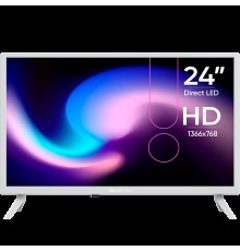 Телевизор Topdevice, 24'' DLED TV, Digital TV,WHITE COLOR,TWO LEGS,P3 STAND,MSD3663,DVB-T/C/T2/S2, WITH CI SLOT, CI+, Innolux 180±20 brightness,DVB-T/C/T2/S2, USB, Hotel function,H.265, Dolby, AC-3 ,PAL/SECAM,BG/DK/ I/NICAM, EN, RU(DEFAULT), AC100 - 