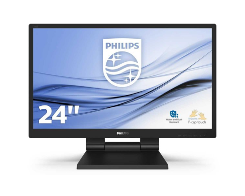 Монитор LCD 23.8'' [16:9] 1920х1080(FHD) IPS, GLARE, TOUCH, 250cd/m2, H178°/V178°, 1000:1, 50M:1, 16.7M, 5ms, VGA, DVI, HDMI, DP, USB-Hub, Height adj, Tilt, Speakers, 3Y, Black