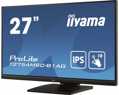 Монитор LCD 27'' [16:9] 1920х1080(FHD) IPS, nonGLARE, TOUCH, 300cd/m2, H178°/V178°, 1000:1, 80M:1, 16.7M, 4ms, VGA, DVI, HDMI, USB-Hub, Height adj, Tilt, Speakers, Webcam, 3Y, Black